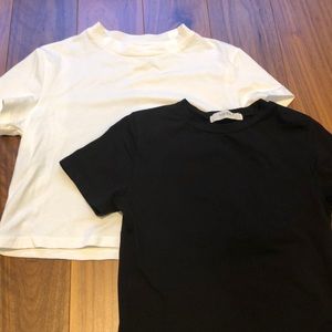 Black and white cropped top